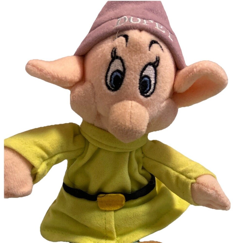 Disney Store Dopey Bean Bag 8” Plush Dwarf Snow White & Seven Dwarfs Doll Toy